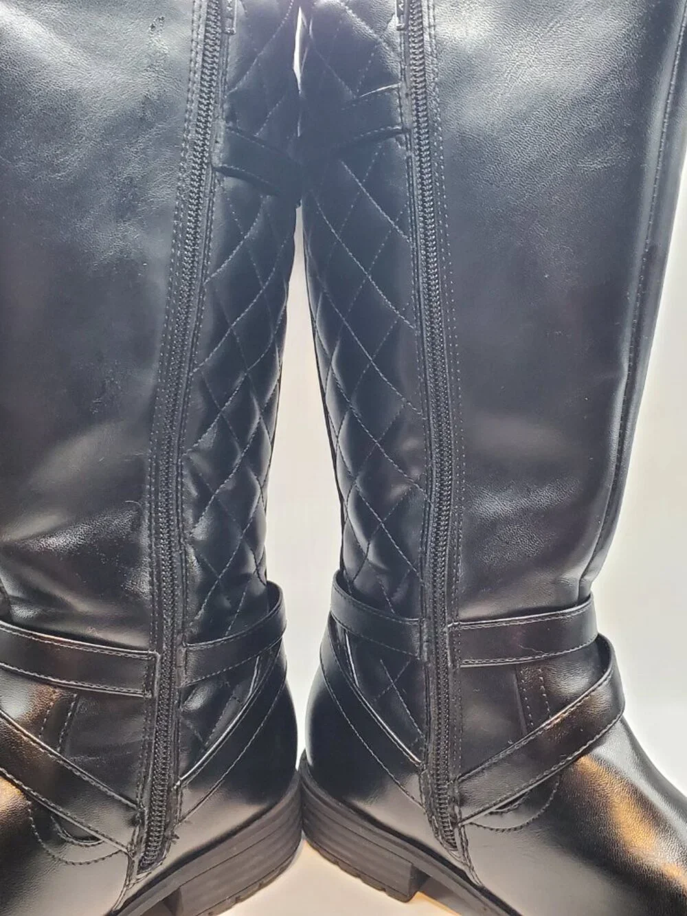 Girls' Black Quilted Size 4 Side Zip Riding Boots